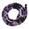 Natural Striped Agate/Banded Agate Bead Strands G-T046-4mm-B01-2