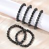Natural Larvikite Beads Stretch Bracelets BJEW-F380-01-B14-4