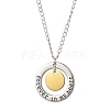 304 Stainless Steel and Alloy Round With Word Forever In My Heart Pendants Necklace NJEW-JN04697-02-2