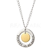 304 Stainless Steel and Alloy Round With Word Forever In My Heart Pendant Necklace NJEW-JN04697-02-2