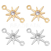 HOBBIESAY 20Pcs 2 Colors Brass Clesr Cubic Zirconia Connector Charms FIND-HY0001-20-1