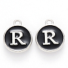 Platinum Plated Alloy Charms X-ENAM-S118-02R-P-1