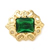 Brass with Glass Fold Over Clasps KK-G505-06G-1