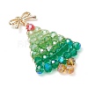 Golden Glass & Alloy Pendants PALLOY-JF02987-3