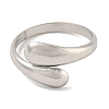 Non-Tarnish 304 Stainless Steel Plain Cuff Ring RJEW-C067-01P-2