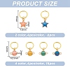 24Pcs Alloy Enamel & Iron Braiding Hair Pendants Decoration Clips PALLOY-AB00050-2