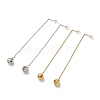 Vacuum Plating 304 Stainless Steel Long Chain with Small Bell Dangle Stud Earrings for Women EJEW-A068-01G-3