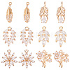 SUNNYCLUE 12Pcs 6 Style Brass Micro Pave Cubic Zirconia Pendants KK-SC0003-15-1