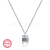 Anti-Tarnish Cubic Zirconia Rectangle Pendant Necklaces FI1776-2-1