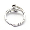 925 Sterling Silver Finger Ring Components STER-P041-12P-3