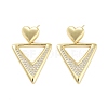 Rack Plating Brass Micro Pave Cubic Zirconia Studs Earrings EJEW-B047-03G-02-1