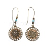 3 Pairs 3 Style Flat Round & Rhombus Alloy Enamel Dangle Earrings with Synthetic Turquoise EJEW-P200-05AB-3