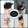 Imitation Hemp Round Fascinator Hat Base for Millinery LS-AJEW-WH0472-45A-02-6
