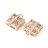 Brass Pave Cubic Zirconia Pendants KK-G462-44KCG-04-2