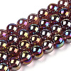Electroplate Transparent Glass Beads Strands GLAA-T032-T10mm-AB19-1