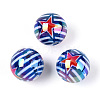 Independence Day Theme Printed Opaque Acrylic Beads MACR-T048-10D-1