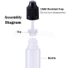 BENECREAT 10ml Bottle Soft PE Squeeze Smoke Oil Bottle with Long Thin Dropper Plastic Dropper Bottle TOOL-BC0008-13B-2