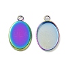 Ion Plating(IP) 304 Stainless Steel Pendant Cabochon Settings X-STAS-H383-12M-2