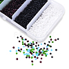 6000Pcs 5 Colors Frosted Opaque Glass Seed Beads SEED-YW0001-17-4