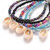 Glass Seed Beads Charm Bracelets BJEW-JB04148-3
