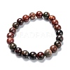 Natural Polychrome Jasper/Picasso Stone/Picasso Jasper Stretch Beaded Bracelets G-A185-01R-1