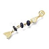 Brass Pave Cubic Zirconia Clear Cubic Zirconia & Natural Lapis Lazuli & Enamel European Dangle Charms GG-CBA3401-01G-B06-2