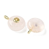 Natural Rose Quartz Flat Round Pendants G-H318-01G-09-2
