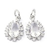 Brass Cubic Zirconia Charms ZIRC-C022-10P-1
