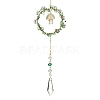 Mushroom with Bullet Acrylic & Natural Cherry Blossom Agate Window Hanging Suncatchers HJEW-TA00048-1