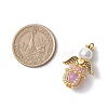 Luminous Handmade Glass Seed Beaded Angel Pendants PALLOY-MZ00963-3