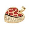 Ion Plating(IP) 304 Stainless Steel Enamel Rhinestone Pendants STAS-Q325-02B-G-2