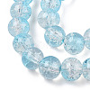 Transparent Crackle Baking Paint Glass Beads Strands DGLA-T003-01C-06-3