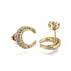 Brass Micro Pave Cubic Zirconia Stud Earrings EJEW-L224-33G-2