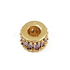 Column Rack Plating Brass Cubic Zirconia European Beads KK-L236-09G-2