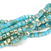 Electroplate Glass Beads Strands X-EGLA-D018-6x6mm-38-1