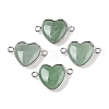 Natural Green Aventurine Love Heart Pendants G-T138-205I-P-1