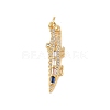 Brass Micro Pave Cubic Zirconia Pendants KK-E111-39G-02-1