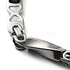304 Stainless Steel Oval with Heart Link Chain Bracelet BJEW-Z023-14P-2