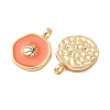 Brass Enamel Pendants KK-CJC12A6-01C-G-2