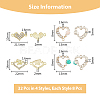 DICOSMETIC 32Pcs 4 Styles Alloy Crystal Rhinestone Connector Charms FIND-DC0003-53-2