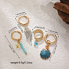 4Pcs Brass Glass Hoop Earring & Cuff Earring Sets FS-WG63380-03-1