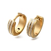 Ion Plating(IP) Frosted 304 Stainless Steel Hoop Earrings for Women EJEW-M001-01G-1