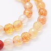 Faceted Natural Agate Beads Strands G-F561-6mm-D09-3