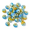 Two Tone Glass European Beads GPDL-K003-01F-1