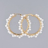 Beaded Hoop Earrings EJEW-JE03803-1