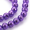 Electroplated Natural Lava Rock Bead Strands G-E511-01C-8mm-3
