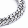 Tarnish Resistant Men's 304 Stainless Steel Diamond Cut Cuban Link Chain Bracelets BJEW-L673-002C-P-2