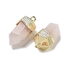 Natural Rose Quartz Faceted Pendants G-G181-03G-04-2