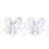 4-Petal Transparent Acrylic Bead Caps FACR-T001-09A-4