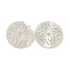 Natural White Shell Hollow Pendants SSHEL-M022-19-1